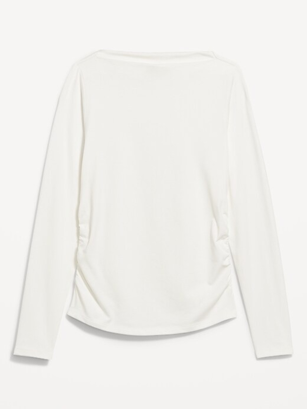 Classic White Long-Sleeve Slit-Neck Top - Women's